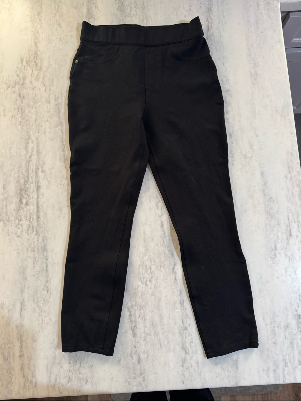 SPANX Slim Neutral Black Stretch Dress Legging Office Career Business Pants M